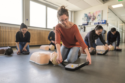 Stackable Laerdal Little Anne resuscitation manikins